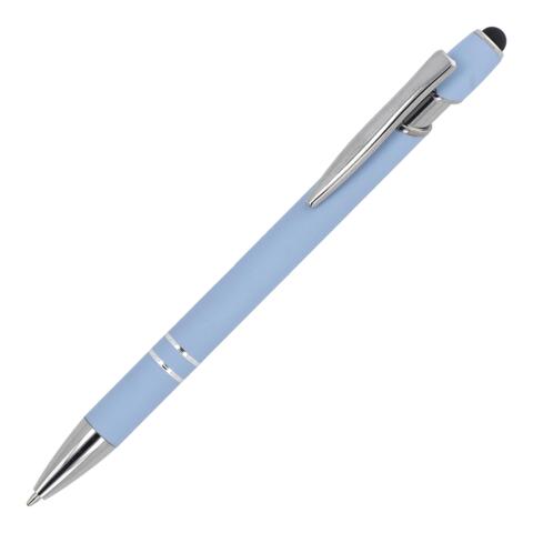 Metalpen med stylus-funktion for skærmbrug samt gummireret greb - med logo