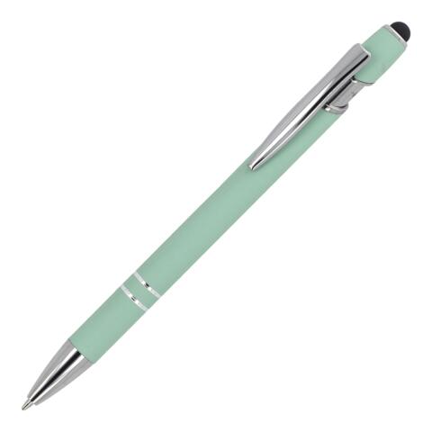 Metalpen med stylus-funktion for skærmbrug samt gummireret greb - med logo
