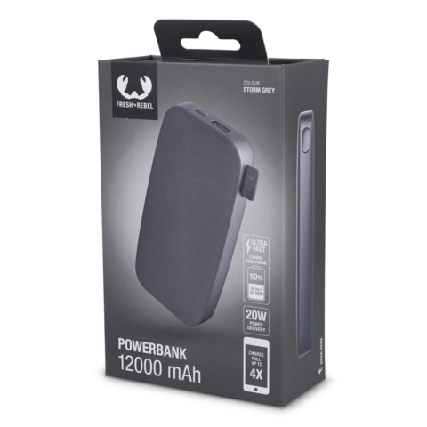 Powerbank 13,.000 MaH, mørkeegrå