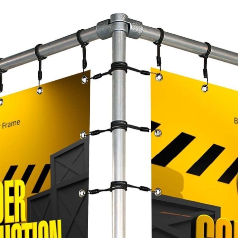 Bannersystem i vinkel 200x100 cm, metal