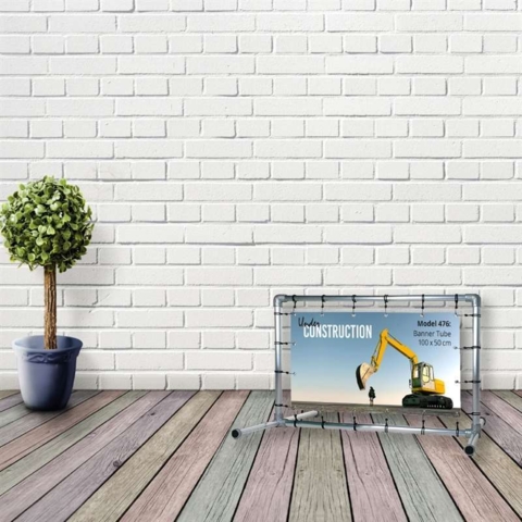 Bannersystem, fritstående, metal, 100x50 cm