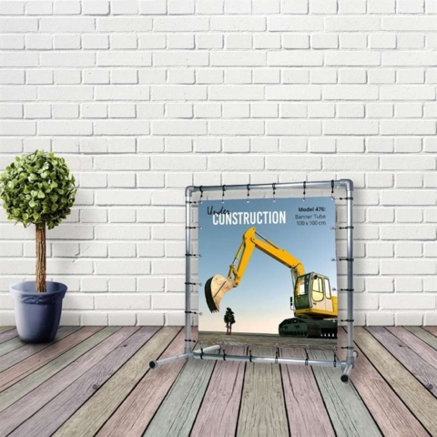 Bannersystem, fritstående, metal, 100x100 cm