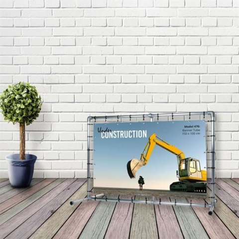 Bannersystem, fritstående, metal, 150x100 cm