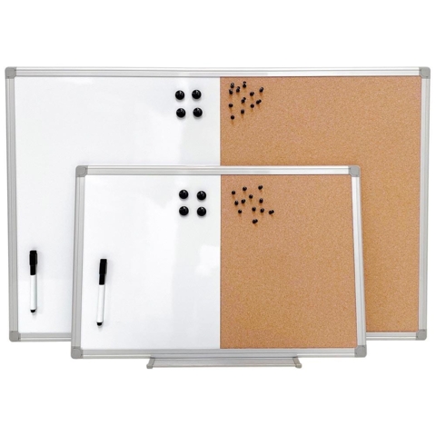 Opslagstavle kork/metal, 60x40 cm