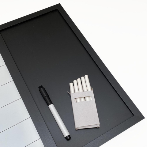 Opslagstavle som ugeplanlægningsredskab metal/kork, 70x50 cm