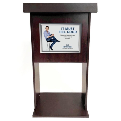 Talerstol i mørkt træ