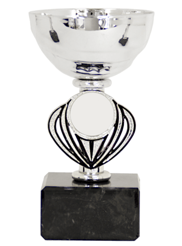 Pokal i chrom, sølv og sort - 115 - 135 mm
