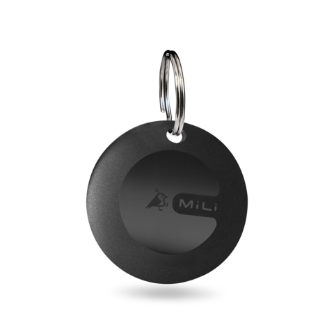 Sort locater nøglering