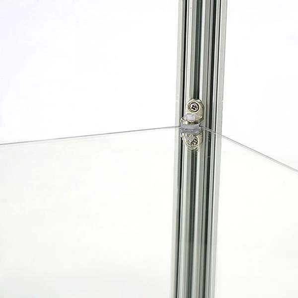 Vitrine glasskab - Showcase Counter Duo glasmontre med LED lys og lås - sølv