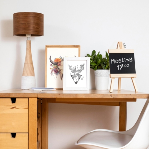 Tavle på Staffeli - mini -  til bordet med logo