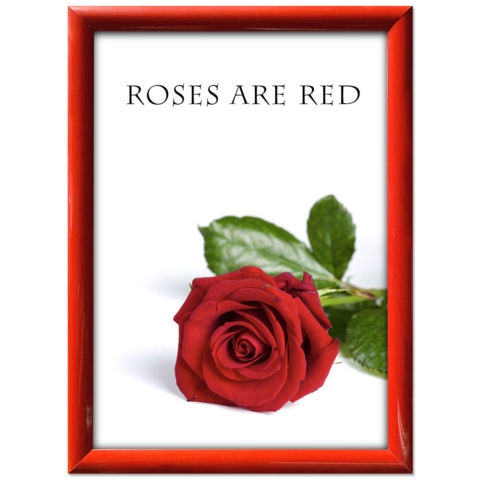 Klikramme med 25mm aluminium profil, rød - A4