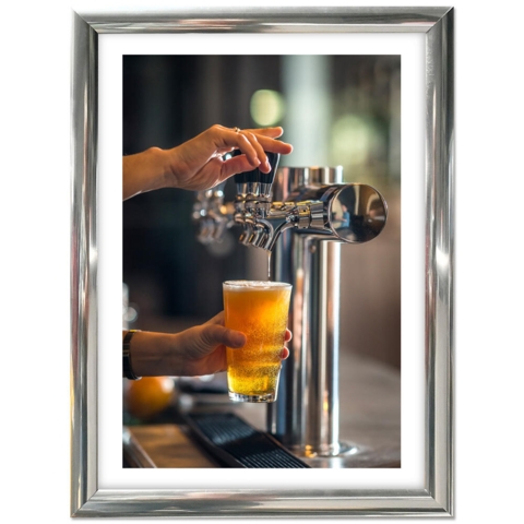 Klapramme med 25 mm kromkanter, Str.: A4 - 70x100 cm