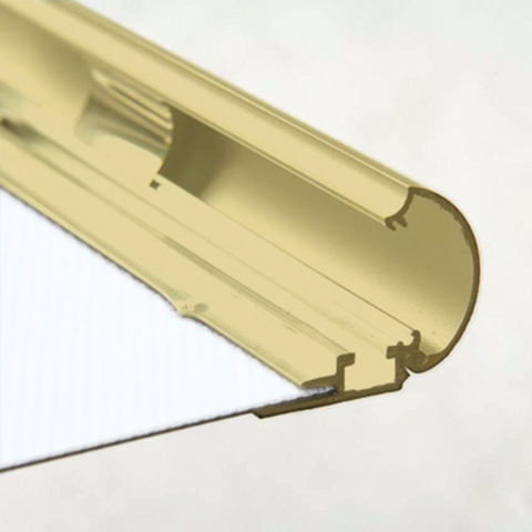 Klapramme i mat gold med 25 mm klapkanter 25 mm bredde, str. A4 - 70x100 cm