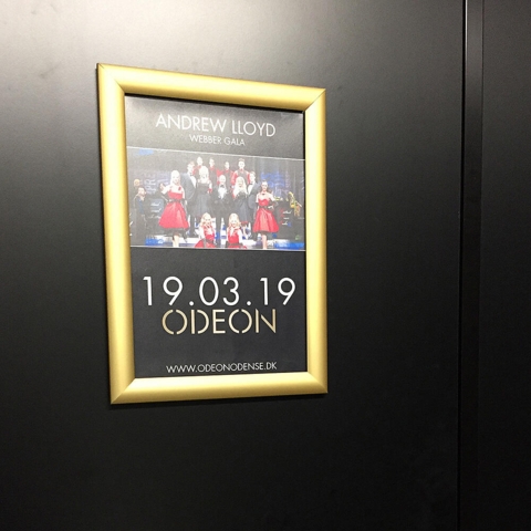 Klapramme i mat gold med 25 mm klapkanter 25 mm bredde, str. A4 - 70x100 cm