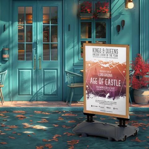 Gadeskilt Wind-Pro vandbase Light Wood A1, Sort fod