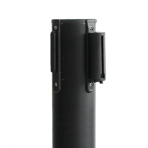 Afspærringsstander, 1 stk, metal, 3 m bånd, Sort stolpe, sort bånd