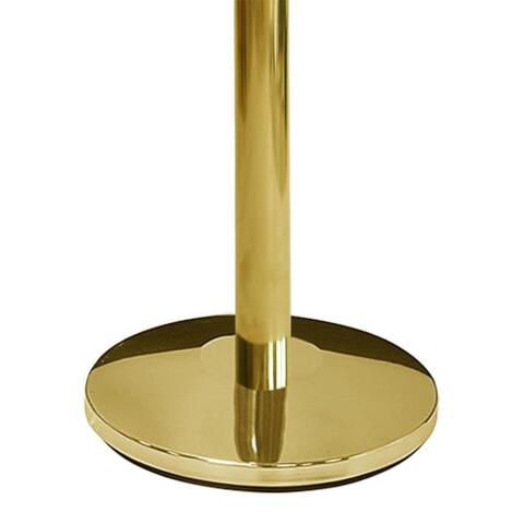 Afspærringsstander, 1 stk, metal, 3 m bånd, Guld stolpe, rødt bånd