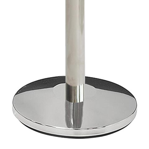 Afspærringsstander, 1 stk, metal, 3 m bånd, sølv stolpe, rødt bånd