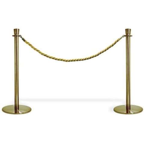 Afspærringsstolpe, Crowd Barrier, 2 standere, Guld