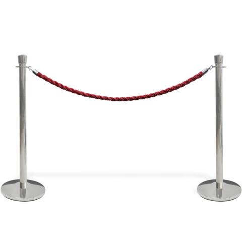 Afspærringsstolpe til reb, sølv