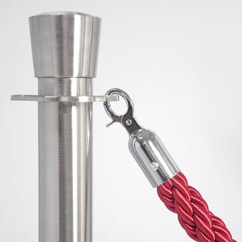 Afspærringsstolpe til reb, sølv