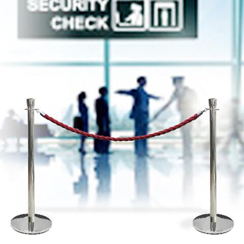 Afspærringsstolpe til reb, sølv