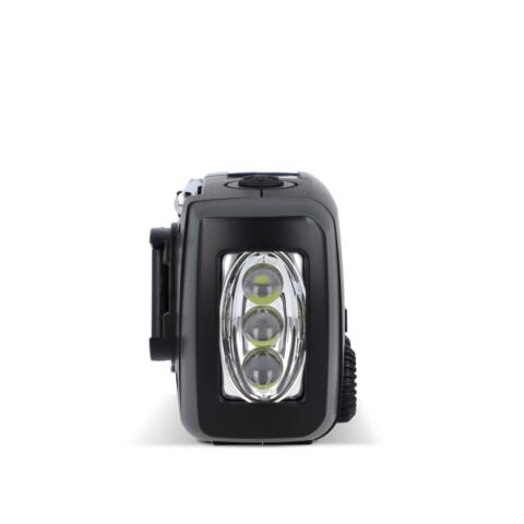 Nødradio Safesound: Radio AM/FM, powerbank 1800 mAh og lommelygte for 15 timer. Med solcelleopladning, håndsving eller USB-C-kabel