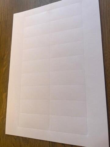 Papir for skilte til depotrum 75x30 mm med 18 etiketter