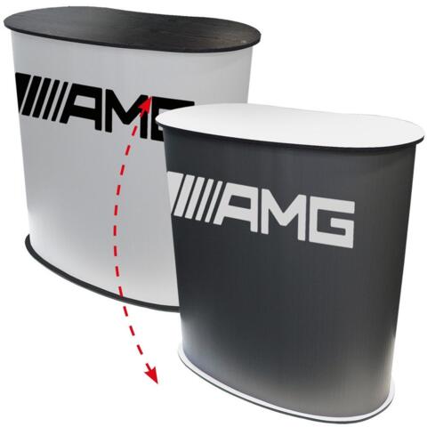 Messedisk buet oval 181x90x93 cm