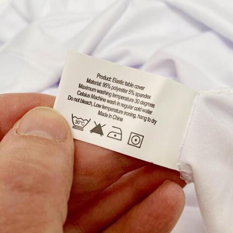 Elastisk Hvid Borddug, til Events, Ø80 cm, Hvid