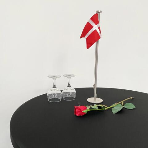 Elastisk Hvid Borddug, til Events, Ø80 cm, Sort