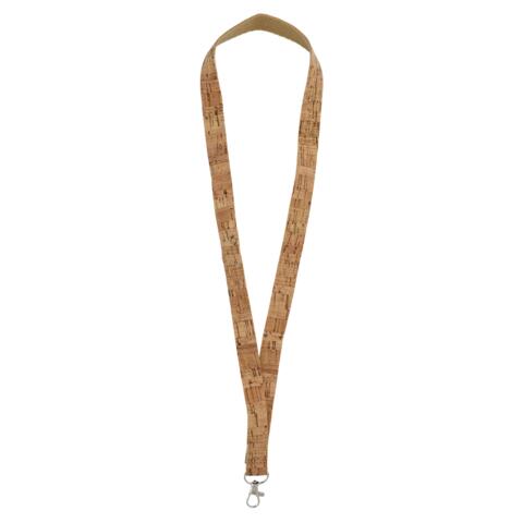 Keyhanger af kork med velcro-lukning og filtforing i nakken - med logotryk