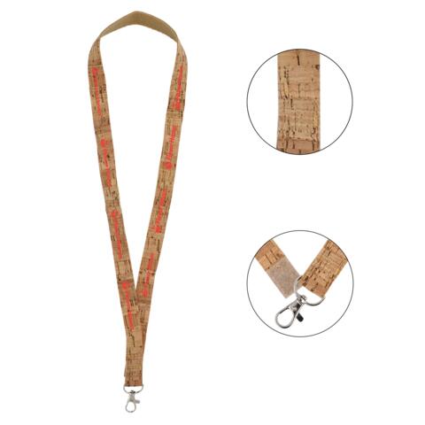Keyhanger af kork med velcro-lukning og filtforing i nakken - med logotryk