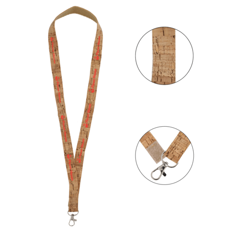 Keyhanger af kork med velcro-lukning og filtforing i nakken - med logotryk