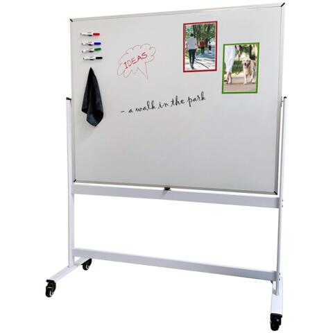Svingtavle på hul, Inspire Pivot, keramisk whiteboard overflade, 120 x 150 cm