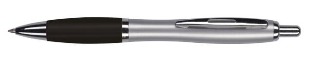 Sort plastpen med logotryk