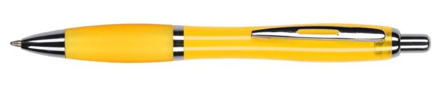 Gul plastpen med logotryk