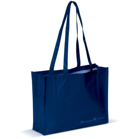 Indkøbsnet, foldbar, OEKO-TEX 80% R-PET, 110 gr/m2, 2-farvet logo på én side