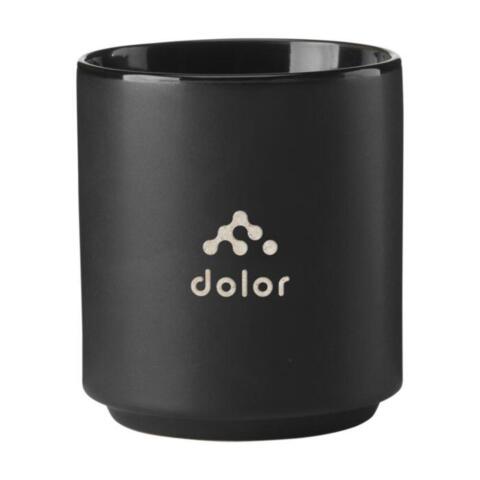 Sort krus, Elba, 200 ml. med lasergravering