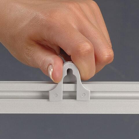 Plakatophæng, Poster Clamp Set, 25 mm aluminiumsprofil