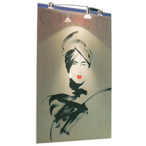 Plakatophæng, Starlight, dobbeltsidet med LED spot, A1, 59,4 x 84,1 cm, Sølv