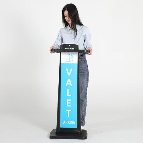City Sign Plast, sort stander, dobbeltsidet