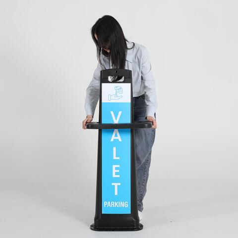 City Sign Plast, sort stander, dobbeltsidet