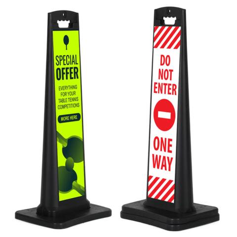 City Sign Plast, sort stander, dobbeltsidet