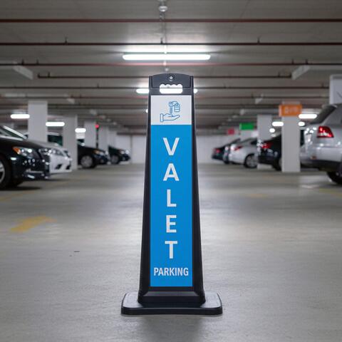 City Sign Plast, sort stander, dobbeltsidet
