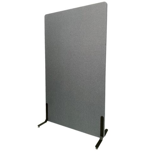 ZONE Acoustic Wall akustikvæg og rumdeler, mørkegrå, stofbeklædt, 136x80 cm med standardfødder