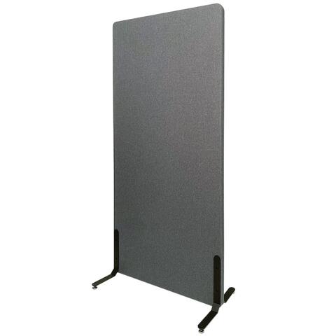 Zone Acoustic Wall akustikvæg og rumdeler mørkegrå med stofbeklædning og standardfødder 170 x 80 x 4 cm