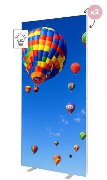 Lysskilt LED, 2-sidet, 100x200 cm, profil 6.5 cm