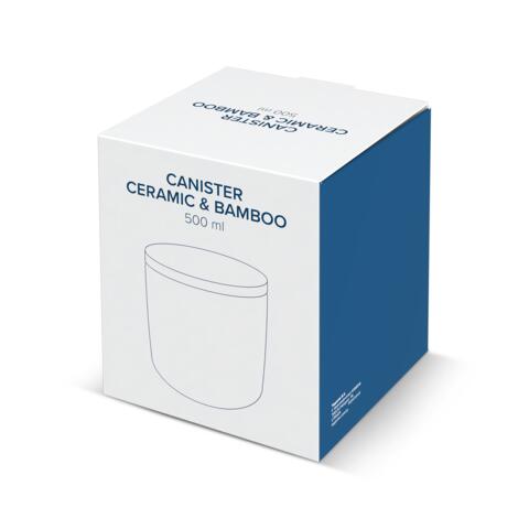 Beholder i keramik og bambus 500 ml med logo