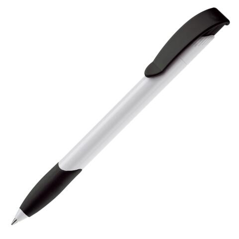 Apollopen med logotryk, hvid/sort